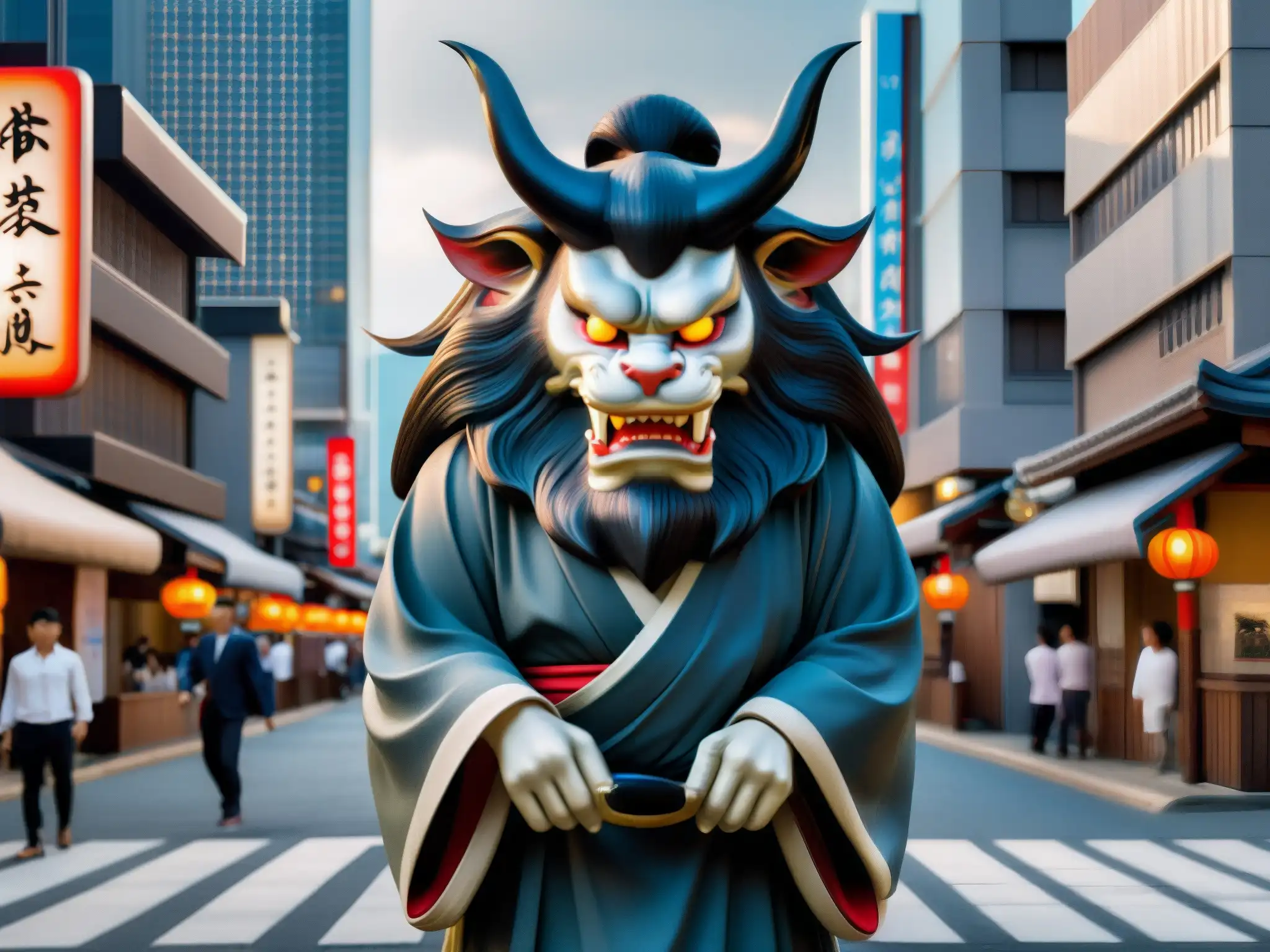 Un yōkai japonés tradicional cobra vida en la ciudad, resucitando mitos del folklore japonés con realidad aumentada
